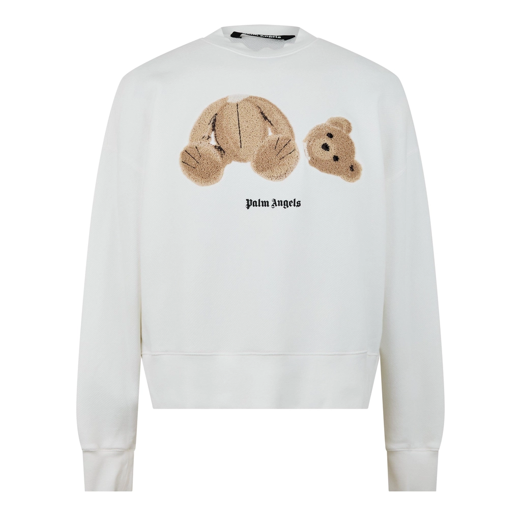 Palm Angels Bear Crew Neck Sweater - White/Brown